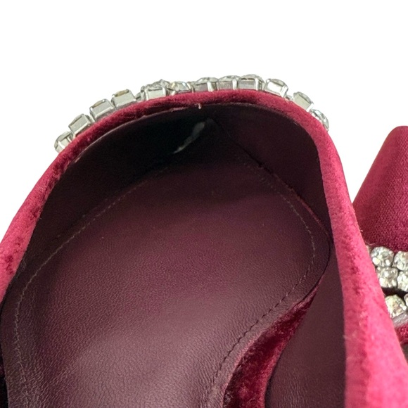 NWOT Larroude Lee Crystal-Embellished Bow Velvet Ballet Flats Size 6 - Picture 13 of 16